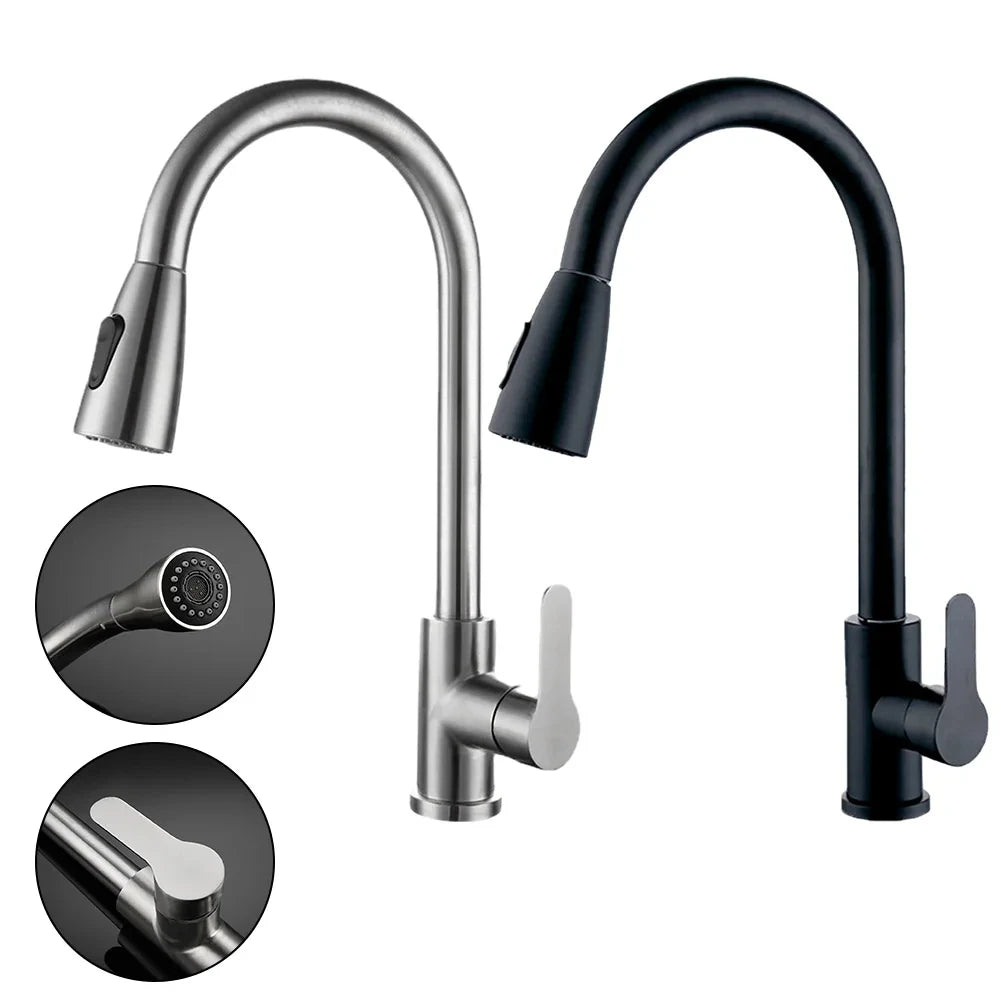 Torneira Monocomando Níquel Escovado com Spray Extensível