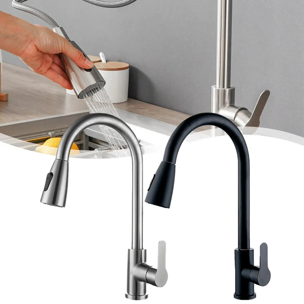 Torneira Monocomando Níquel Escovado com Spray Extensível