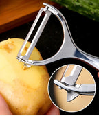 VeggiPeel Pro - Descascador e Ralador Multifuncional em Aço Inoxidável