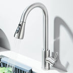 Torneira Monocomando Níquel Escovado com Spray Extensível