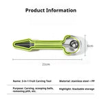 FruitCarve Pro - Kit 4 em 1 para Esculpir Frutas em Aço Inoxidável