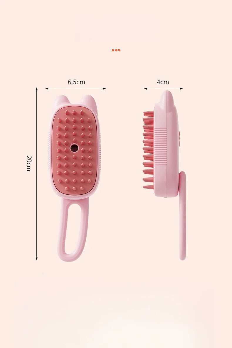 Escova Elétrica 3 em 1 com Spray para Pets - Recarregável USB