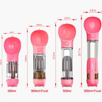 Portable cat and dog water bottle, food feeder, drinking fountain, 3 in 1 poop dispenser, leak proof,