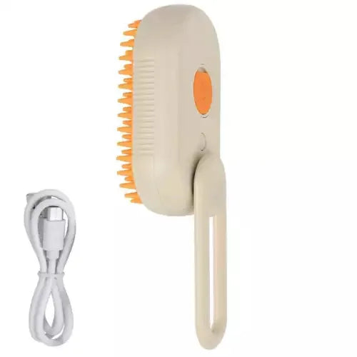 Escova Elétrica 3 em 1 com Spray para Pets - Recarregável USB