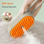 Escova Elétrica 3 em 1 com Spray para Pets - Recarregável USB