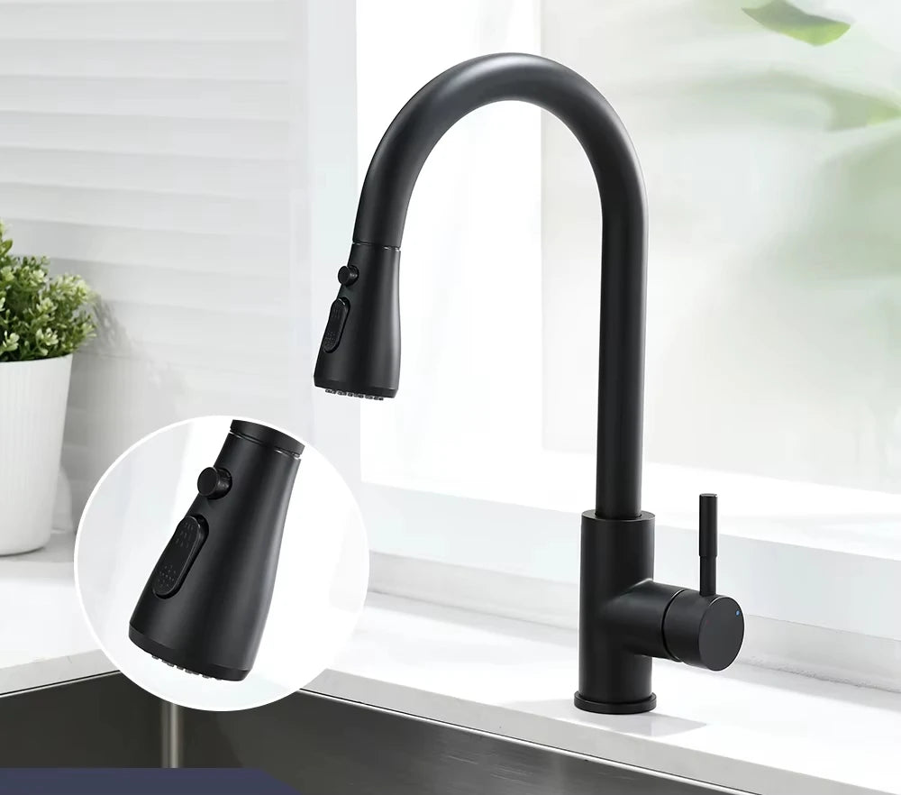 Torneira Monocomando Níquel Escovado com Spray Extensível