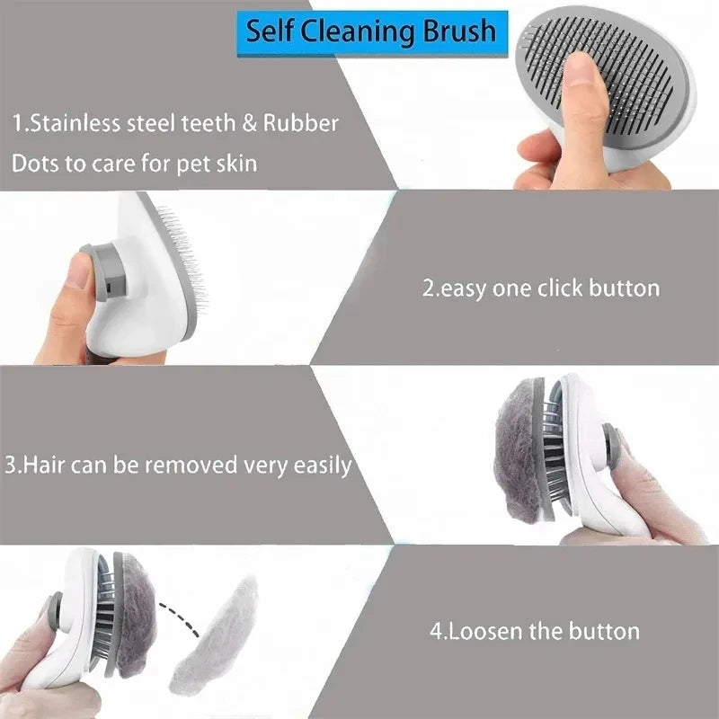 PetClean Pro™ – Pente Autolimpante Removedor de Pelos para Cães e Gatos
