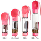 Portable cat and dog water bottle, food feeder, drinking fountain, 3 in 1 poop dispenser, leak proof,