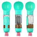 Portable cat and dog water bottle, food feeder, drinking fountain, 3 in 1 poop dispenser, leak proof,