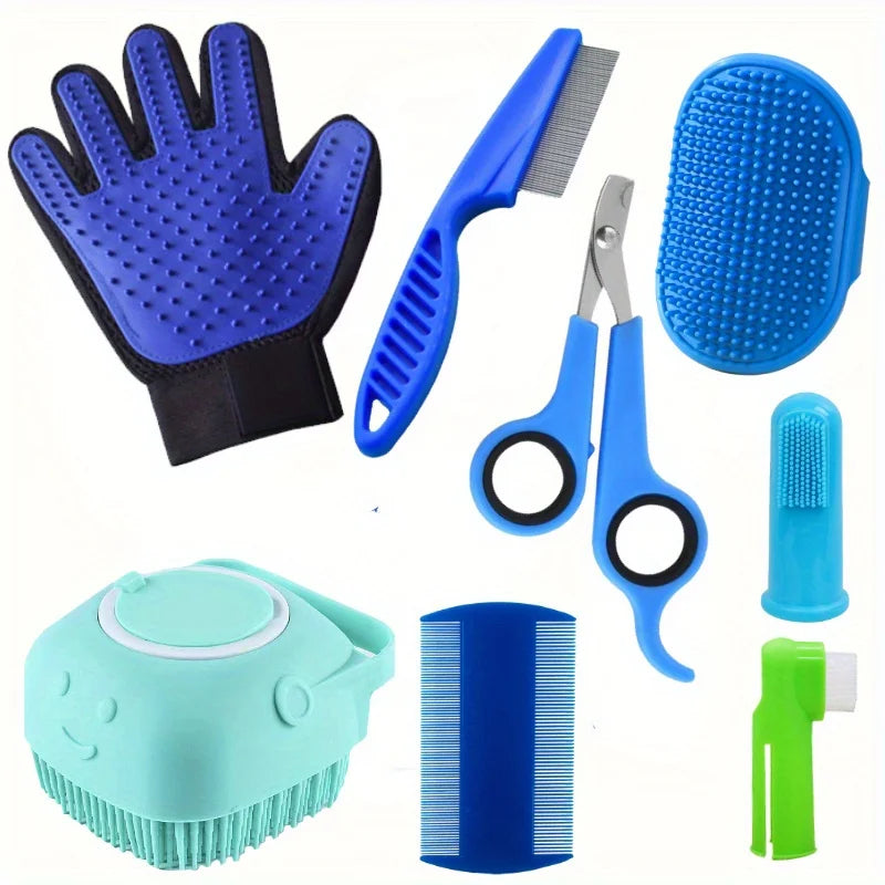 PetCare Pro 8™ – Kit Completo de Higiene e Grooming para Cães e Gatos