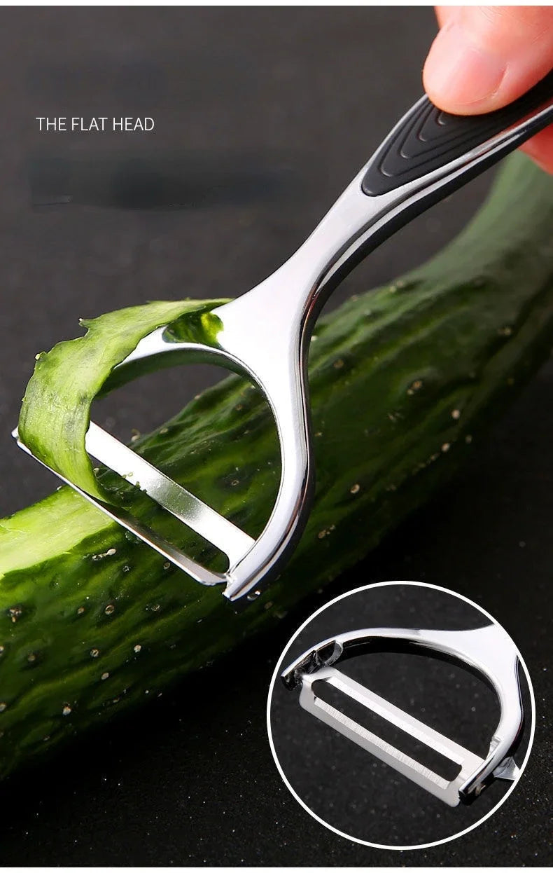 VeggiPeel Pro - Descascador e Ralador Multifuncional em Aço Inoxidável