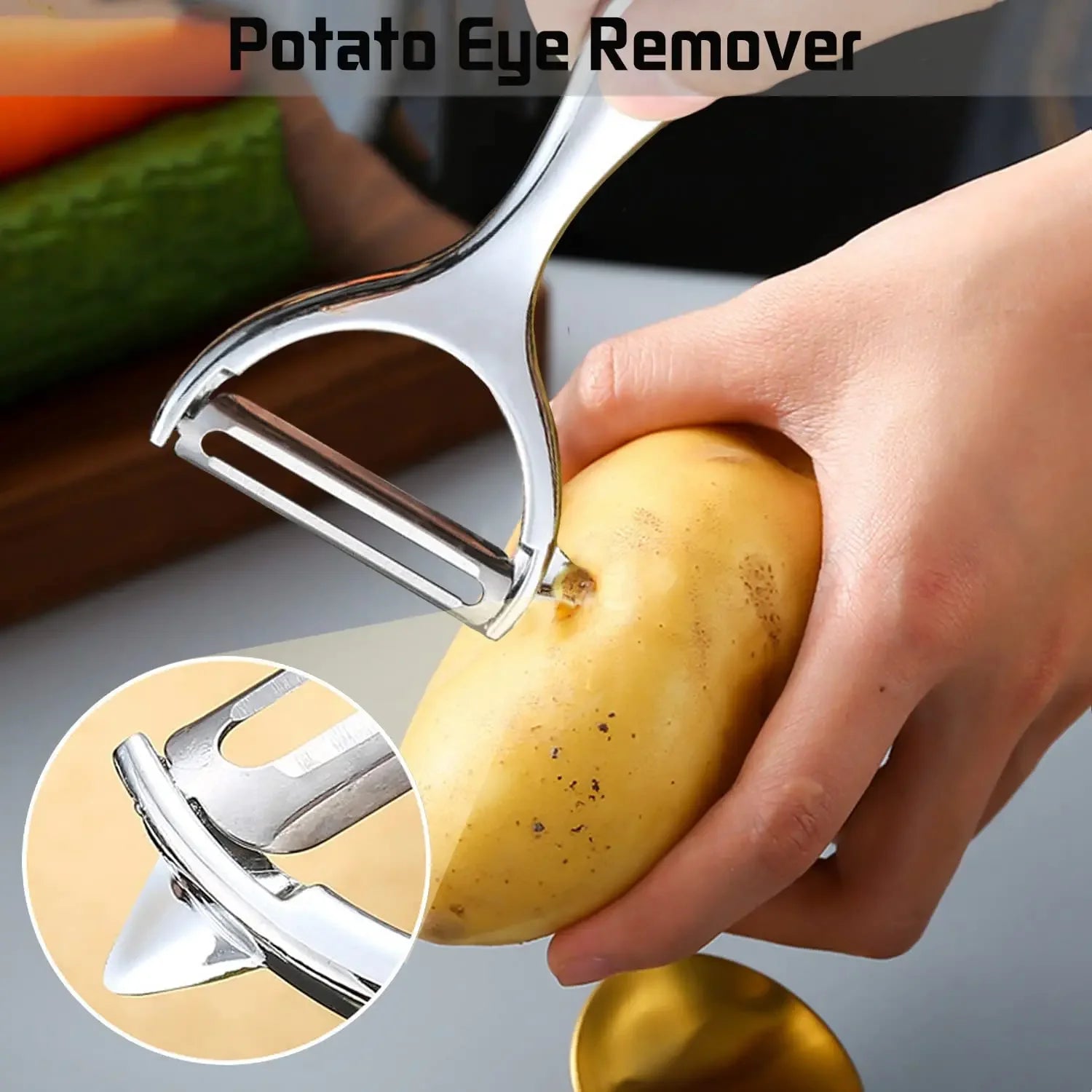 VeggiPeel Pro - Descascador e Ralador Multifuncional em Aço Inoxidável