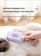 Escova Elétrica 3 em 1 com Spray para Pets - Recarregável USB