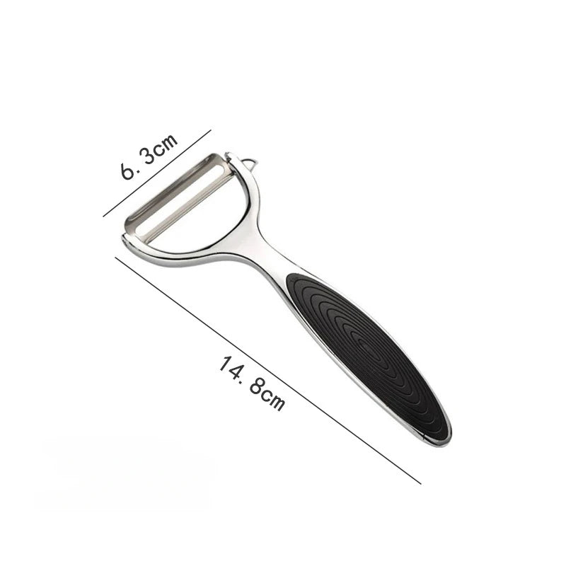 VeggiPeel Pro - Descascador e Ralador Multifuncional em Aço Inoxidável