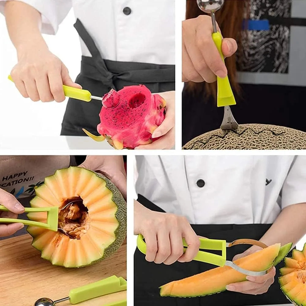 FruitCarve Pro - Kit 4 em 1 para Esculpir Frutas em Aço Inoxidável