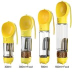 Portable cat and dog water bottle, food feeder, drinking fountain, 3 in 1 poop dispenser, leak proof,