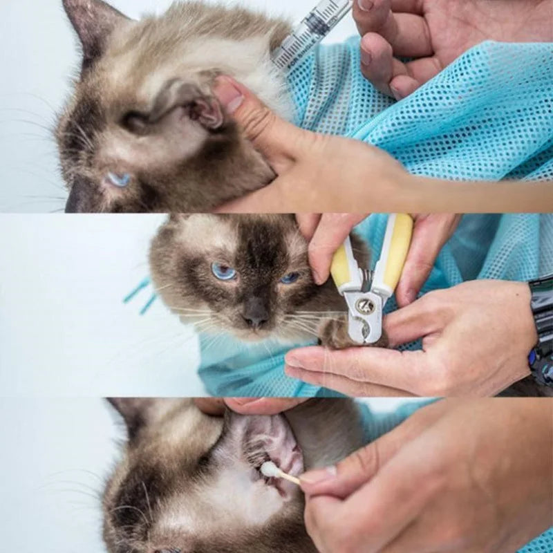CatBath Pro - Bolsa de Banho em Malha para Gatos
