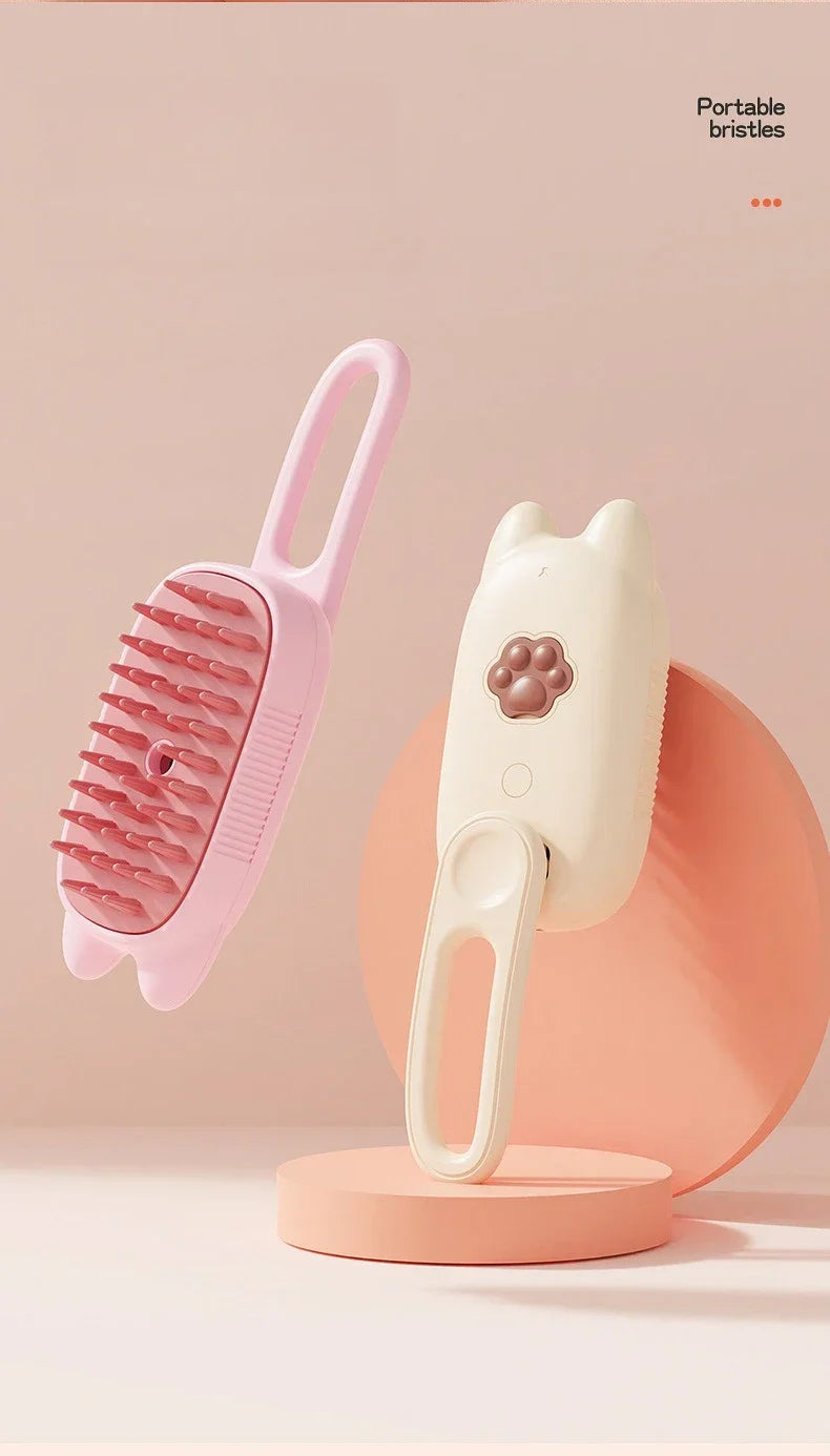 Escova Elétrica 3 em 1 com Spray para Pets - Recarregável USB