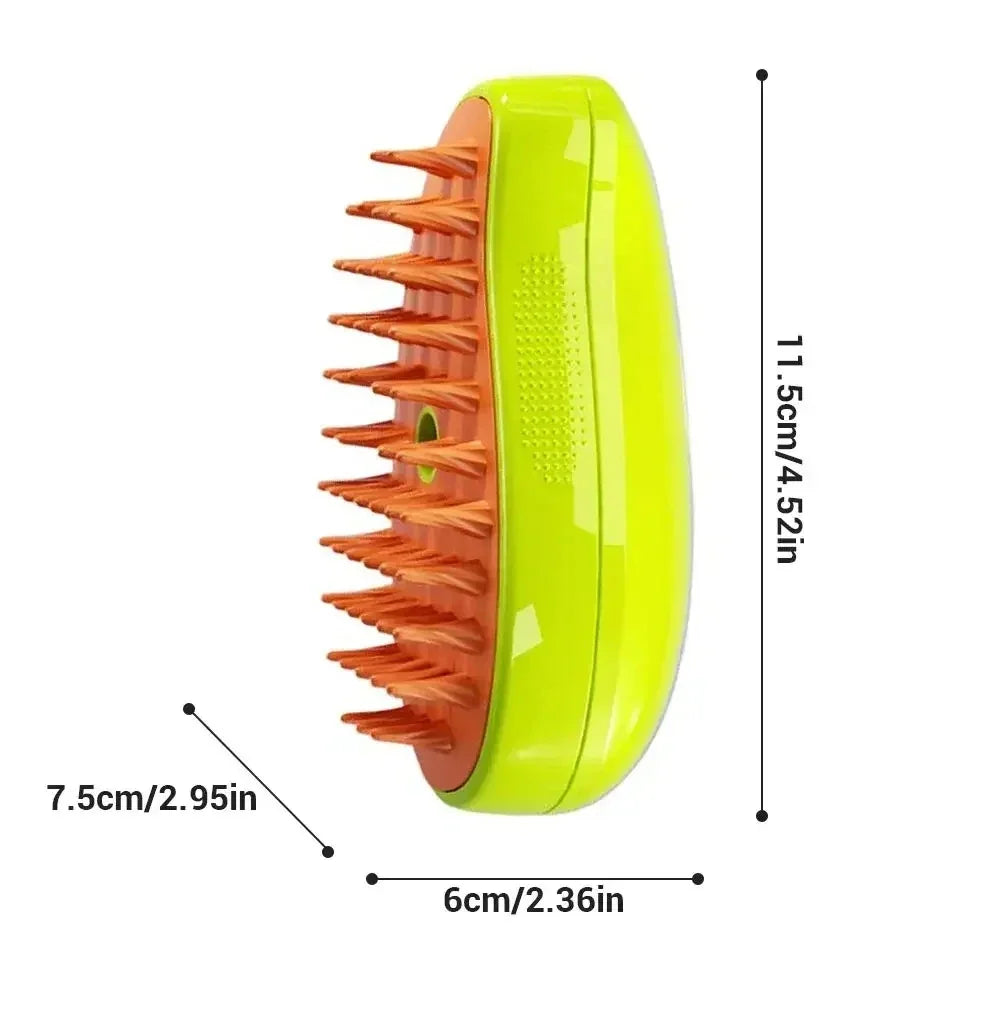 Escova Elétrica 3 em 1 com Spray para Pets - Recarregável USB