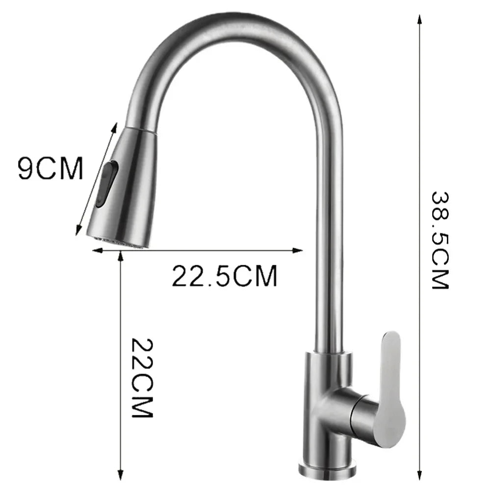 Torneira Monocomando Níquel Escovado com Spray Extensível