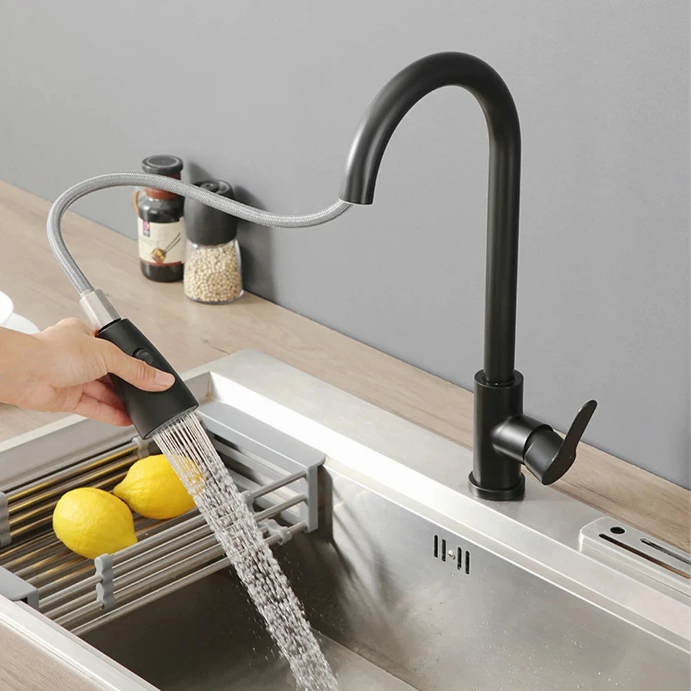 Torneira Monocomando Níquel Escovado com Spray Extensível