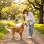 Pessoa usando HydraPet Pro™ com cachorro no parque