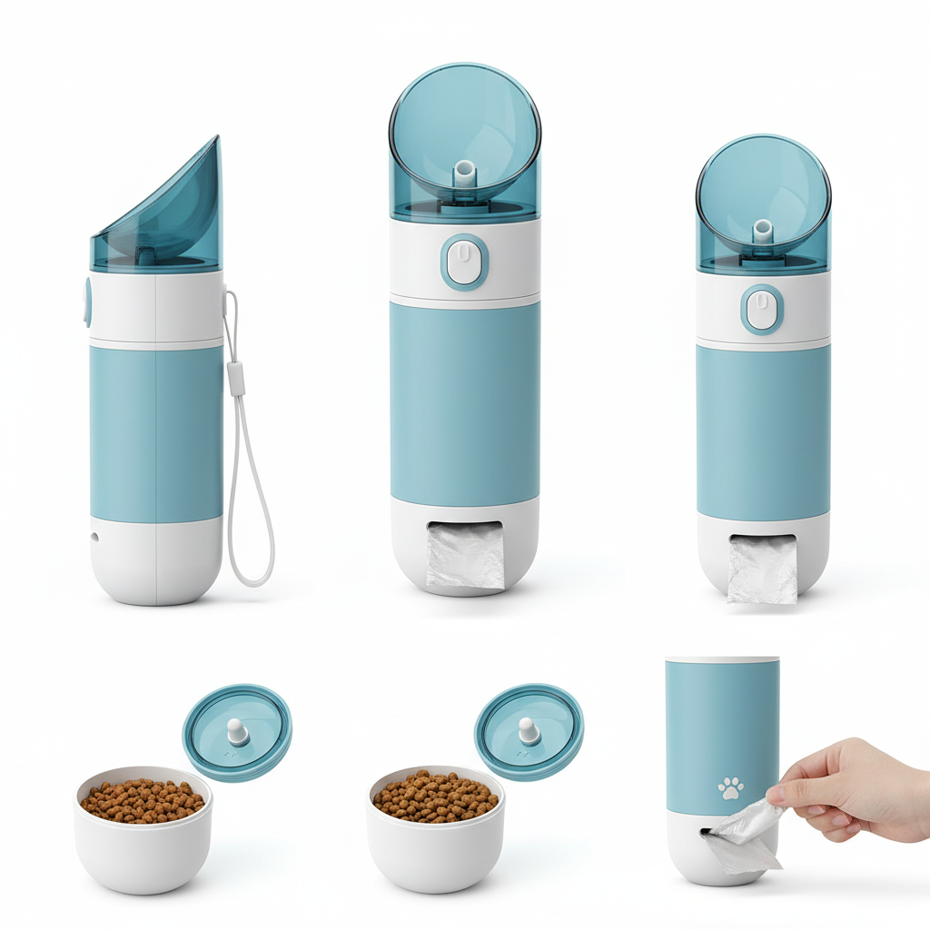 HydraPet Pro™ - Garrafa Portátil 3 em 1 para Pets